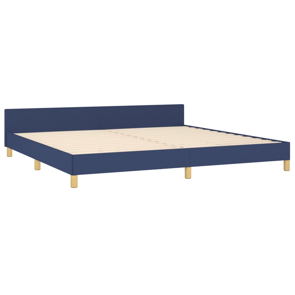 Bed Frame without Mattress Blue 200 x 200 cm Fabric