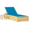 VidaXL Garden Lounge Chair with Table and Cushion Impregnated Pine