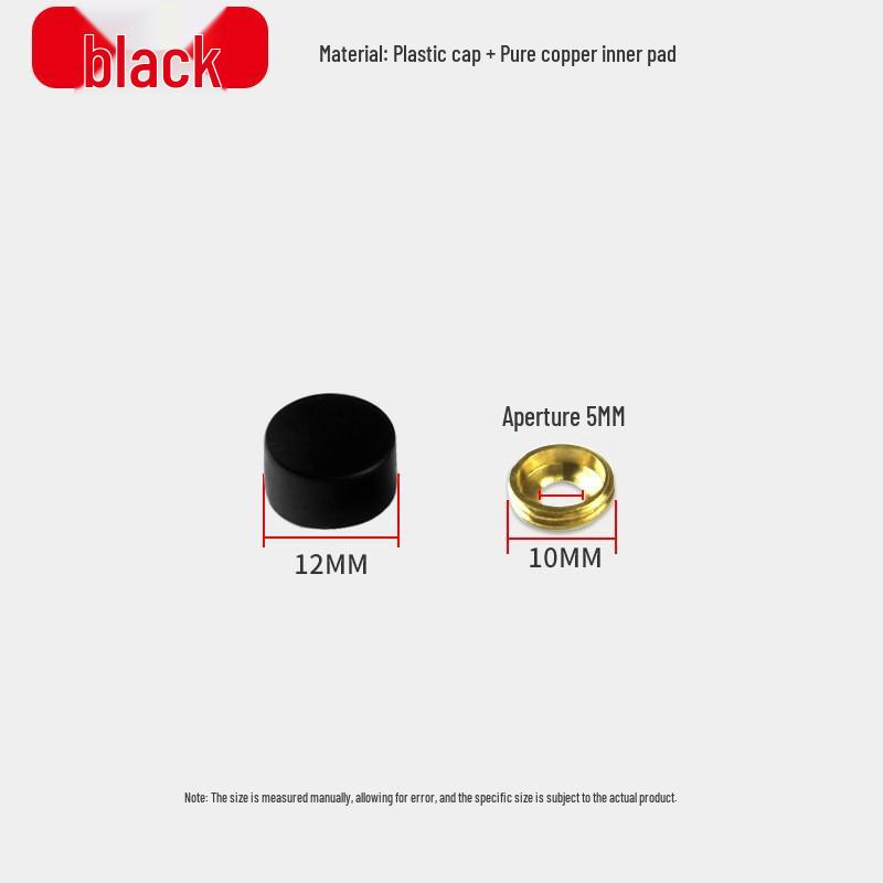 Copper Pad Screw Cap Mirror Nail Decorative Cover with Fixing Screw