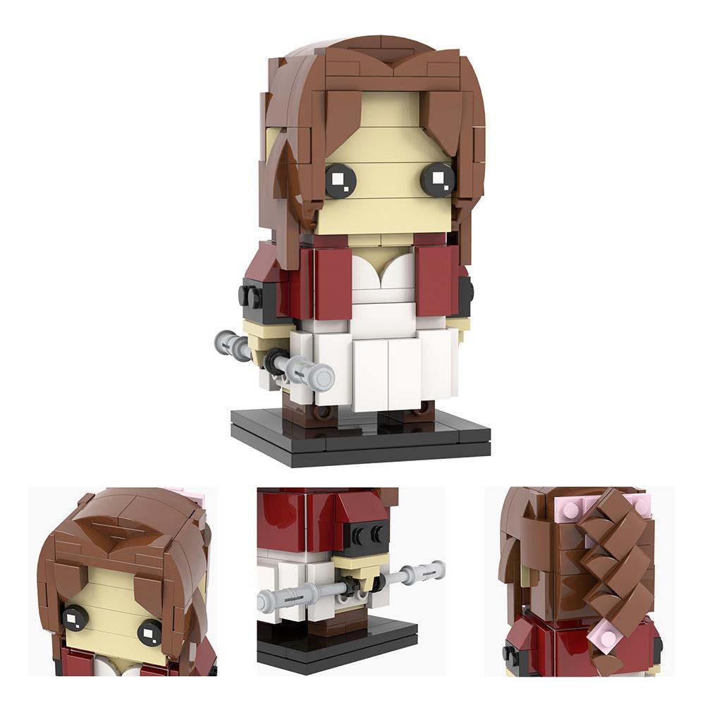 MOC FF Game Figure Bricks Cloud Tifa Aerith Shinra Heads Compatible Building Blocks Friends Gift Toys For Children Adult Pendant