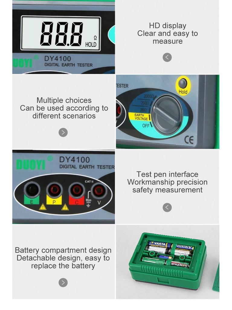 DY4100 High-Precision Digital Ground Resistance Tester for Lightning Protection