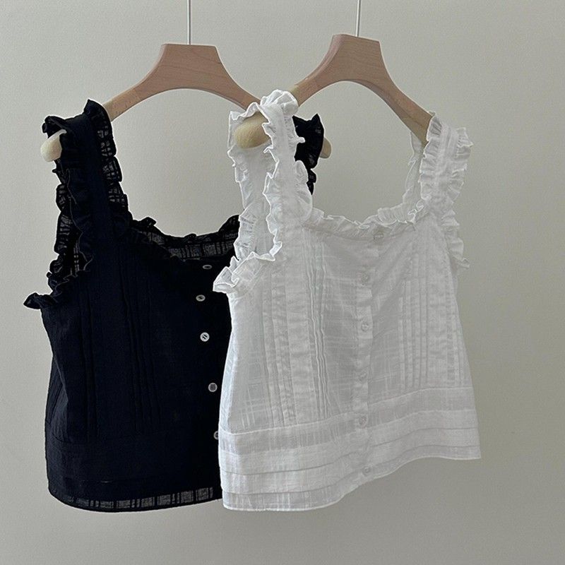 

Крутой X Товары Взрыв! Модная Модная Белая Маленькая Рубашка с Кружевом Уникальный Супер Милый Летний Сладкий Топ Женщины White sling S