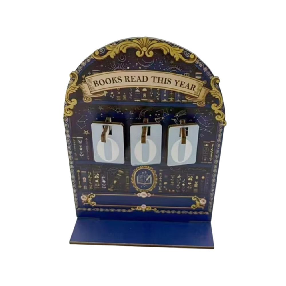 Деревянный трекер для чтения, Ретро-регистратор прочитанных книг, Классический счетчик прочитанных книг, Книжный червь Style A