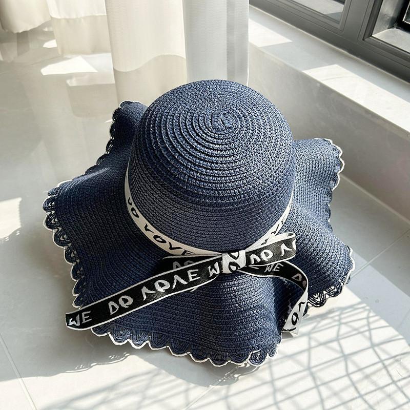 Stylish Big Brimmed Straw Hat With Bow Perfect For Summer Travel And Vacation