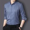 Shirts Men Elegant Shirts Luxury Men's Clothing High Quality Stripe Pattern Shirts Fashion Long Sleeves Shirt Man