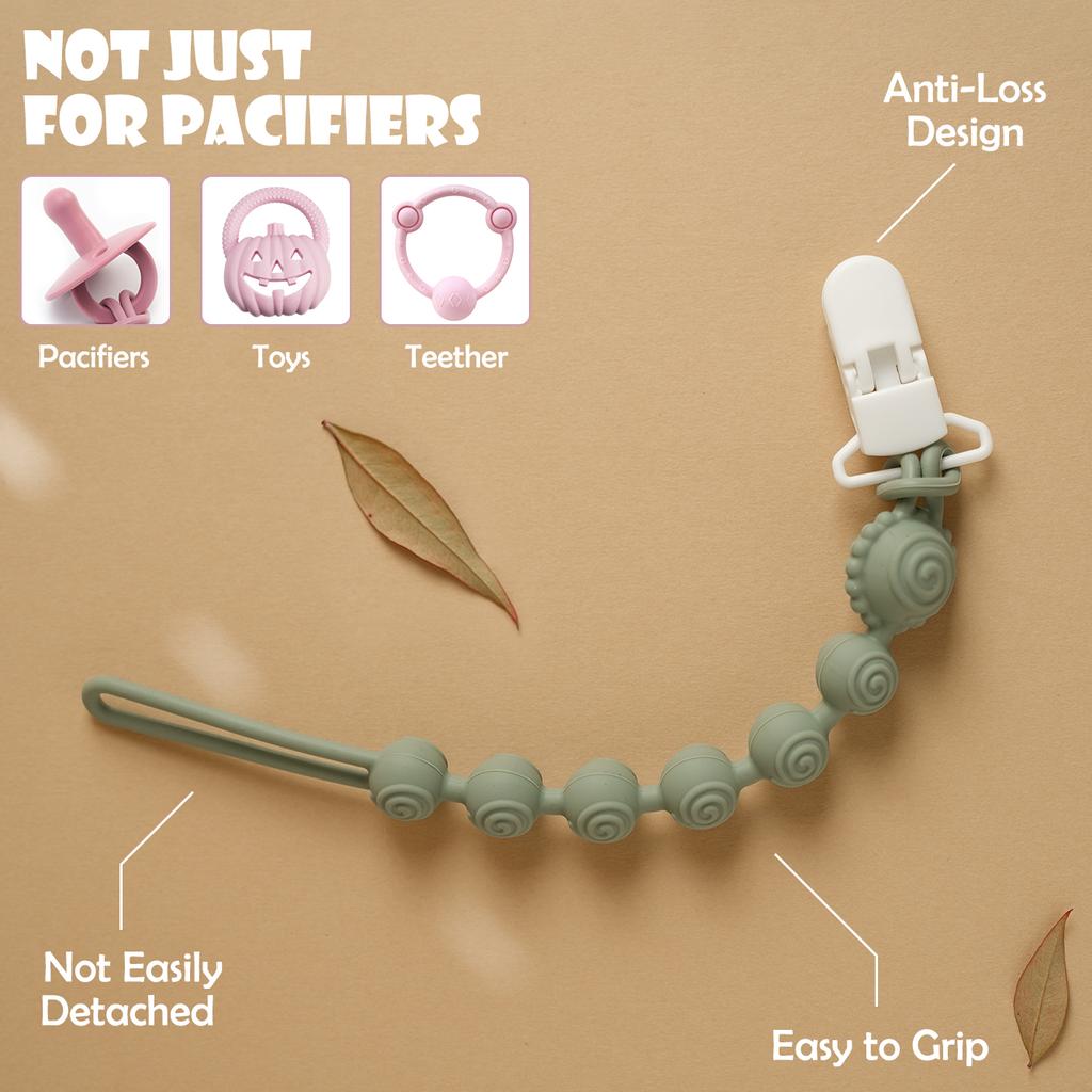 Color Kids 1PCS Baby Anti-drop Pacifier Clip Silicone Pacifiers Chain Infant Nipple Soother Chain Clips Dummy Holder Nipple Clip