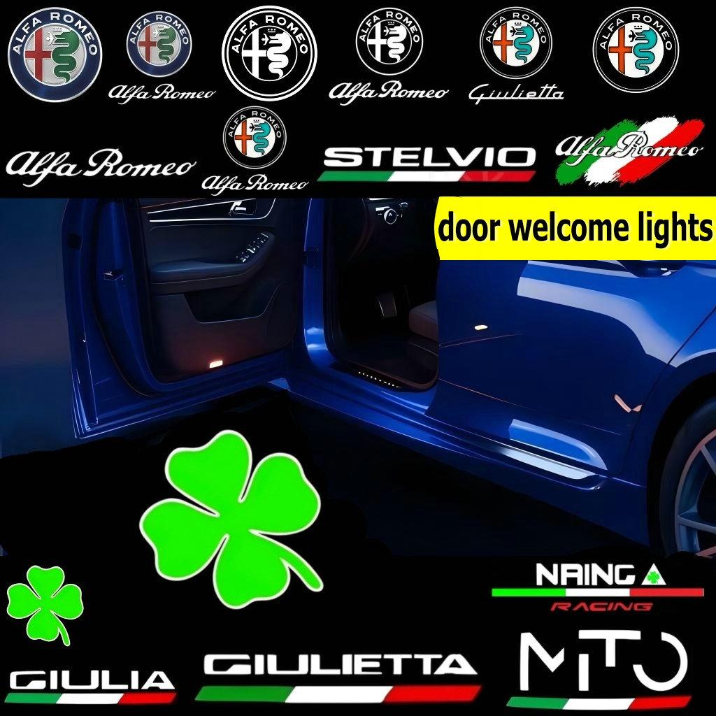 For Alfa Romeo Accessories 159 166 GT Giulia Mito Giulietta Stelvio Brera Ghost Shadow Door Logo Projector Lights Welcome Light