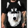 Plus Size Men's Print T-Shirt Casual Short Sleeve Tops Tees Round Neck T-shirts For Men Funny Animal Dog Graphic T Shirt