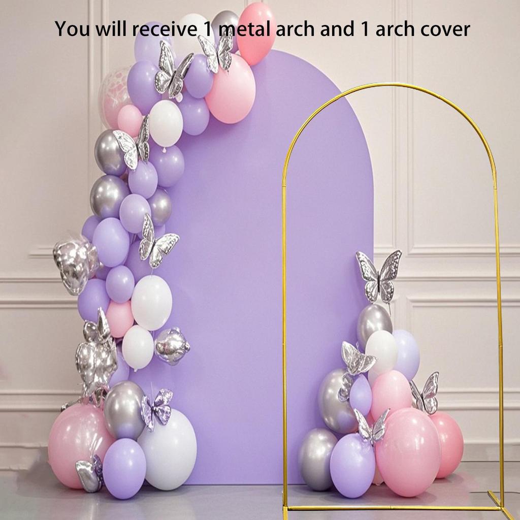 Złoty łuk kuty z żelaza z pokrowcem na tkaninę do dekoracji tła imprezy, festiwalu lub wesela