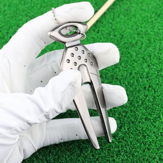 Golf Divot Tool Reusable Non-fading Mark Tool Zinc Alloy Golf Pitchfork Golf Training