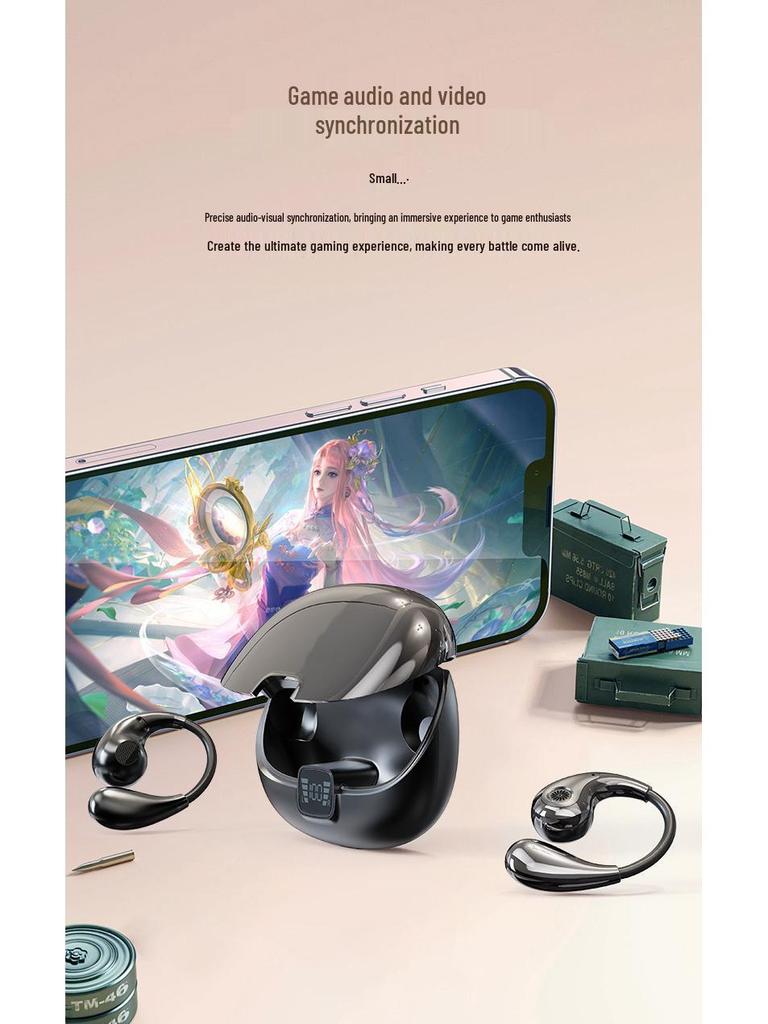 YX48 Wireless Bluetooth Ear-Hook Earbuds with HIFI Sound and ENC Noise Cancelling
