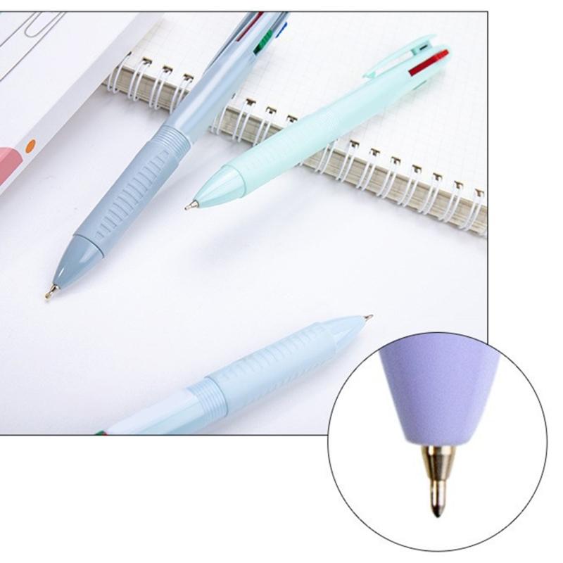 6 Pcs 4 Colors Shuttle Pen Retractable Ballpoint Pen 4 in 1 Multicolor Pen Office School Supplies for Smooth Writing