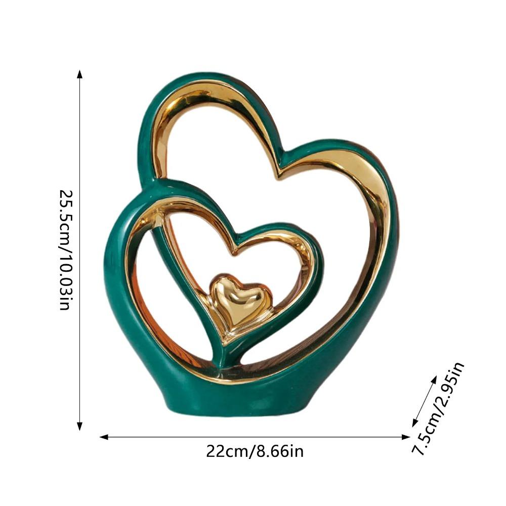 

Керамическая статуэтка в форме сердца, украшение для гостиной, входной винный шкаф, настольный декор для стеклянного витринного шкафа, подарки на день рождения ко Дню святого Валентина