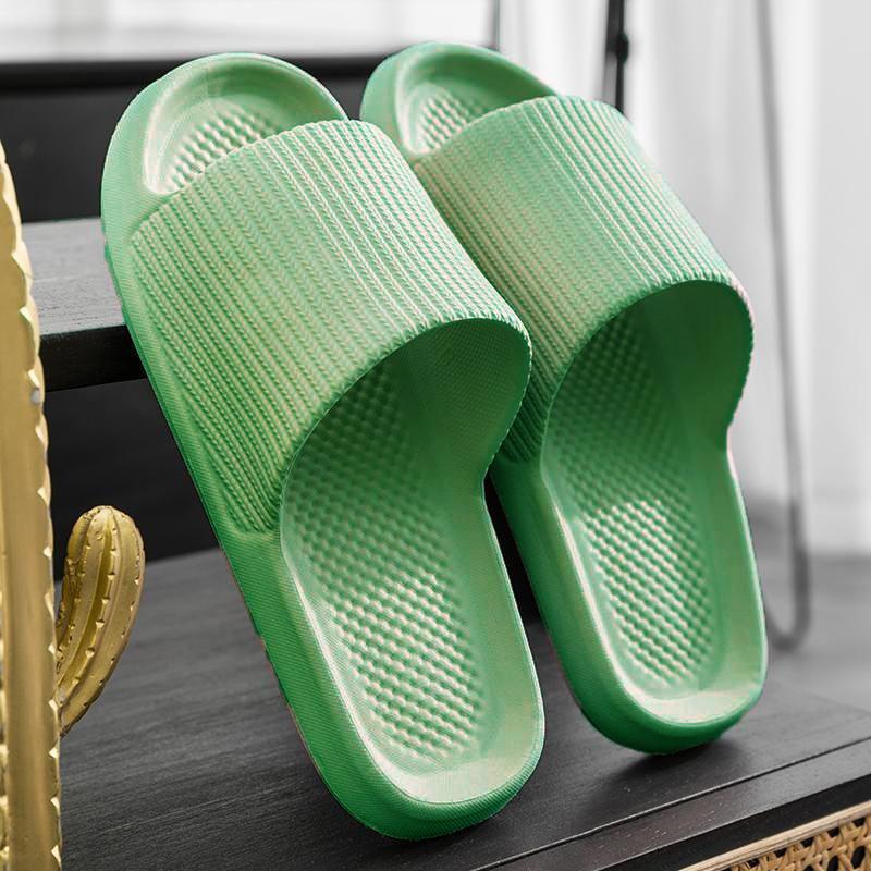 

новые модные женские летние домашние тапочки с толстой подошвой, мужские прохладные тапочки shoe size 44-45 recommended 43-44 feet зелёный