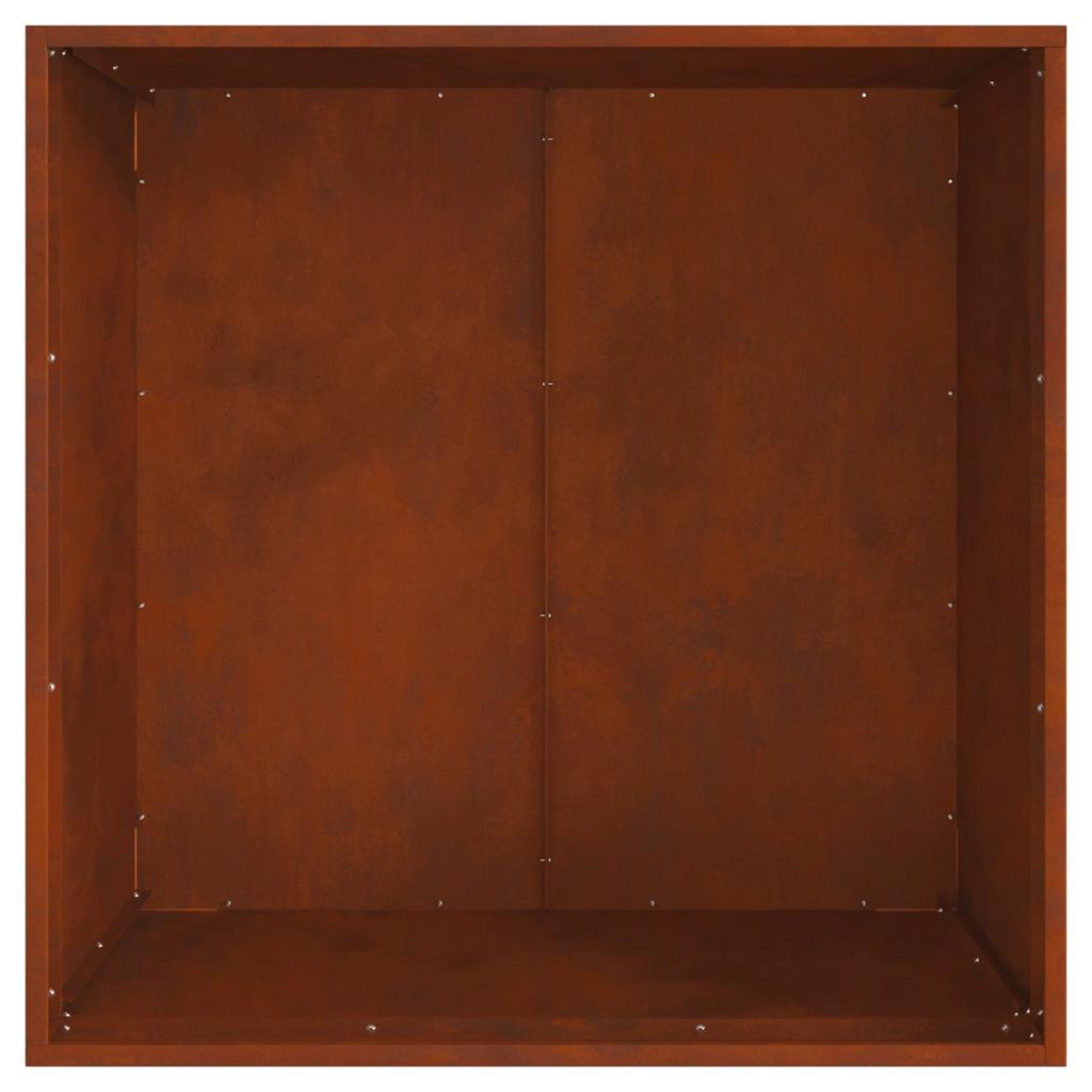 Fire Pit Brown 80 X 80 X 43 Cm Weatherproof Steel