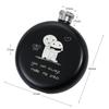 Black Stainless Steel Hip Flask Portable 5oz Round Wine Pot Laser Print Business Gift