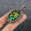 Ammolite Handmade Copper Wire Wrap Jewelry Pendant 2.56" r3S28
