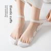 5 Pairs Socks Crystal Stockings Women's Summer Flower Crystal Socks Wicking Sweat Breathable Glass Socks