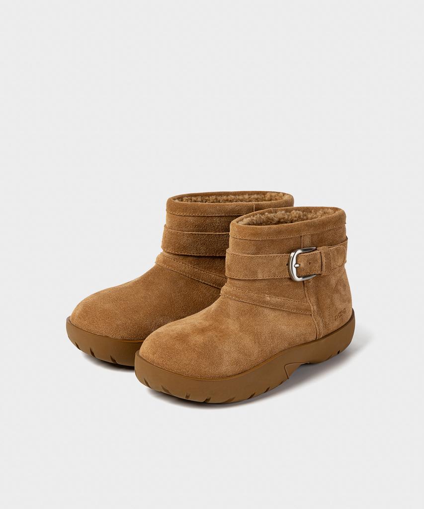 Khiho Boucle Buckle Shorts Winter Boots Beige