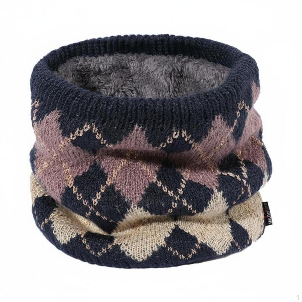 Neck Warmer, Thick Knit Scarf, Winter Thermal for Men Women Khaki