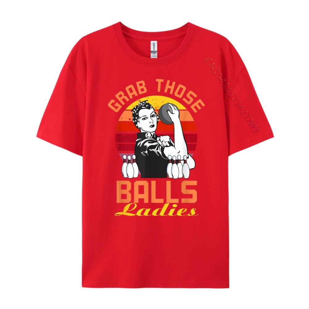 Grab Those Balls Ladies Bowling Retro For Women Fun Bowling Harajuku Sale Printing S