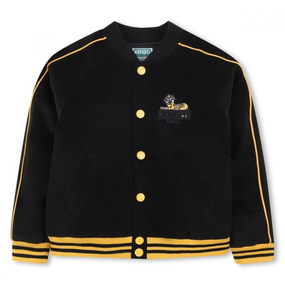 Kenzo Kids Junior Embroidered Velvet Bomber Jacket Black Z256afjf22 14A~ 164CM