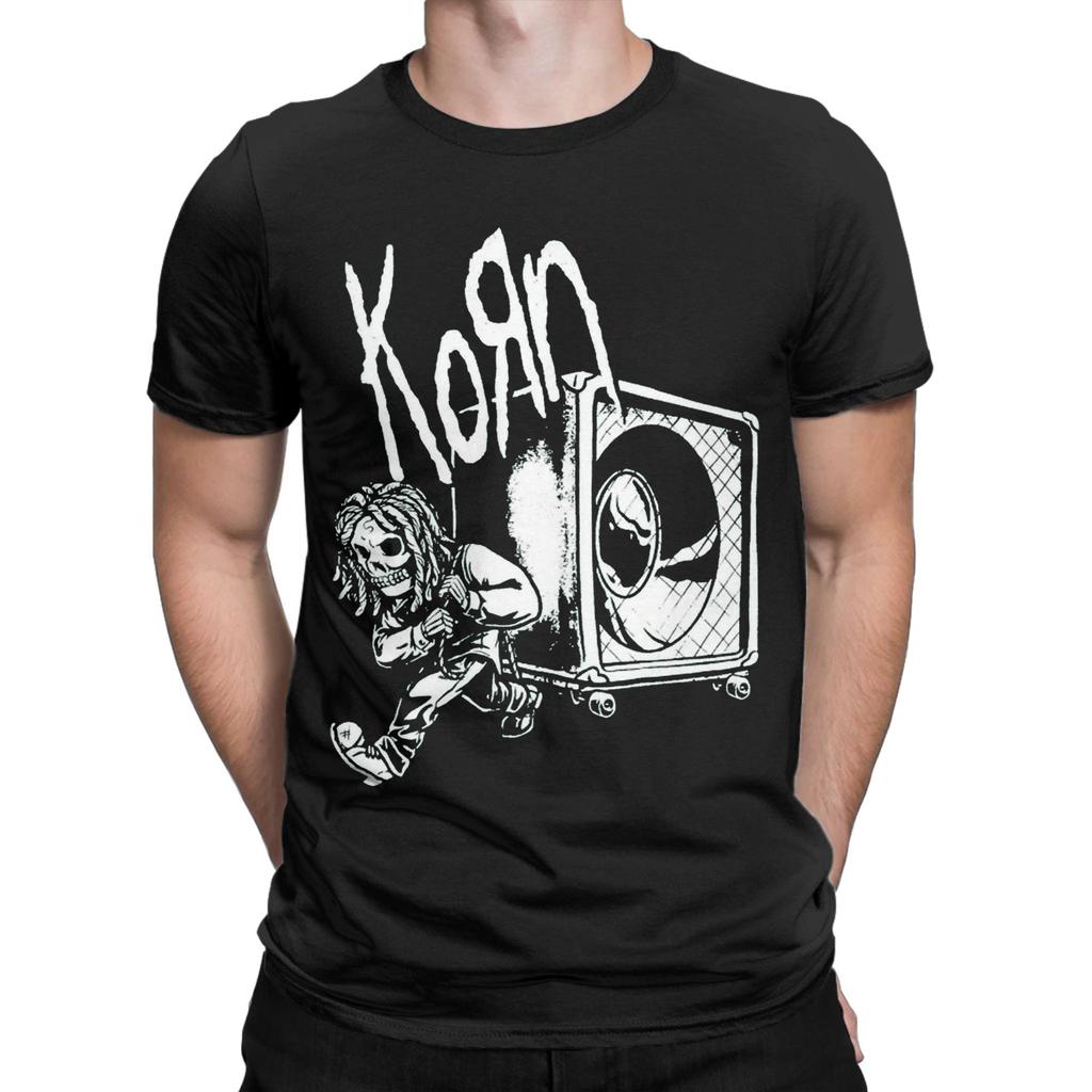 Streetwear T Shirt Summer Korn band Hippie T Shirts Pure Cotton Tshirt for Man Y2K Casual Pattern Short Sleeve Tees