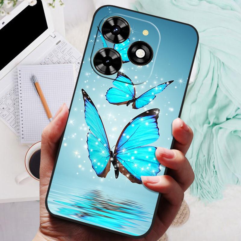 For Tecno Spark 20 Pro Case Black Silicone Bumper Wolf Lions Soft TPU Covers for Tecno Spark 20C 20 Funda Coque Spark20 KJ5