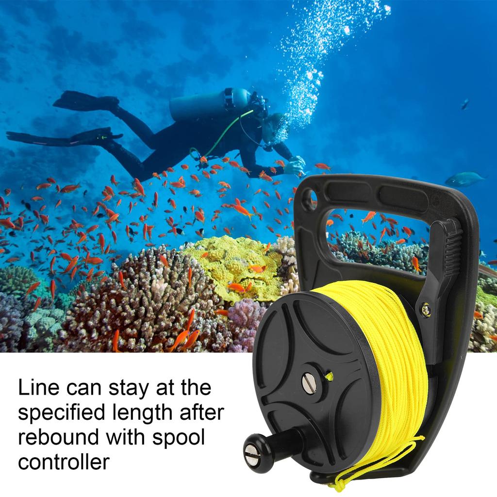 JUMZ Anchor Rope Diving Nylon 83M Multipurpose Line Black Wheel Reel, High-Visibility Reel, 8-Wire Corrosion-Resistant Controller,
