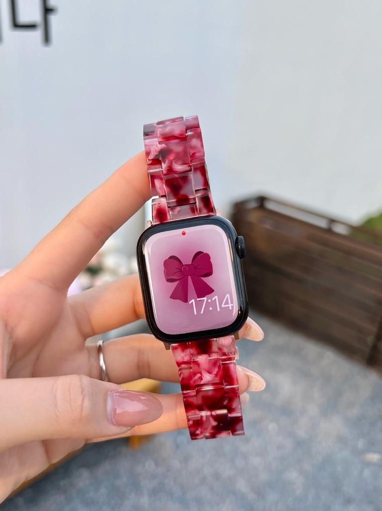 Lightweight Resin Band Compatible with Apple Watch iWatch Series 12 11/10, Summer Soft Breathable Sport Replacement Strap
