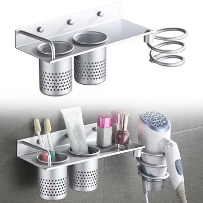 Aluminum Blow Hair Dryer Holder Wall Bathroom Stand Home AccessoriesC hf