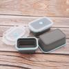3pcs Rectangular Foldable Silicone Lunch Box, Portable Bento Box 350/500/800ML