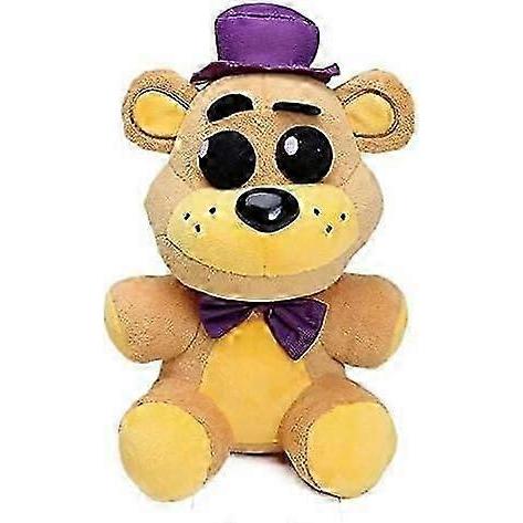 10 Inch Cute Night Plush - Purple Hat Golden Freddy Plush Toys - Adorable Withered Bear Stuffed Fredbear