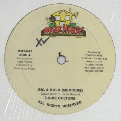 12inch Record LOUIE CULTURE / KEZI - Big & Bold (Medicine) / Ghetto News MHT047 Mad House 1995 US Reggae, Ska & Dub Used
