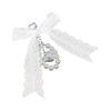 Pearls Embellished Bag Charm Keychain For Women Fashionable Bowknot Heart Keyring Stylish Everyday Accessories