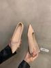 Inner Height Increase Pointed French Small Fragrant Single Shoes Women's Shoes 2025 Spring and Summer Suede Splicing with Skirt Evening Shoes