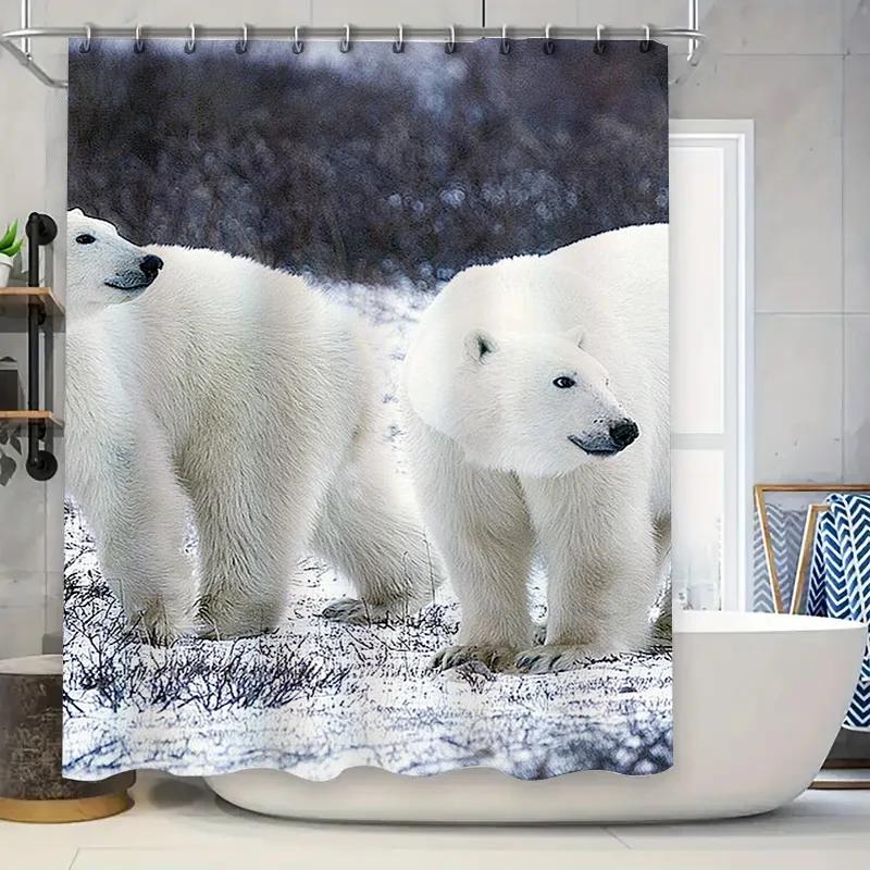 

Adorable Kitten Shower Curtain Soft Printed Fabric for Bathroom Decorations W90XH180cm