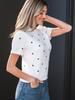 Winter Polka Dot Knit Sweater - Women's Short Sleeve Round Neck European American Fashion