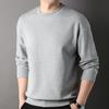 Pullover Herren Casual Rundhals Einfarbig Frühling und Herbst Neues Trendy All-Match Baumwolloberteil Junges und Mittleres Alter Langarm-T-Shirt
