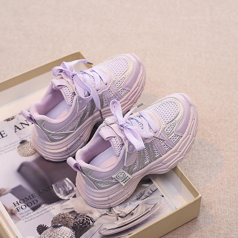 Girls 2025 spring and autumn new mesh dad shoes soft sole non-slip breathable sports shoes fashion versatile casual shoes