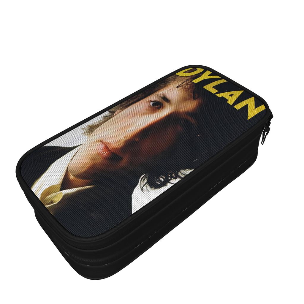 Large Capacity Pencil Case Bob Dylan Singer School Accessories  Double Layer Pencil Bag Girl Make Up Bag Birthday Gift