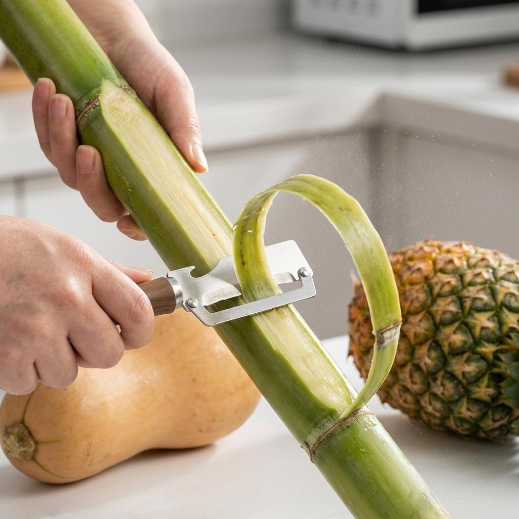 1pc Stainless Steel Flat Edge Peeler Durable Potato Peeler Slicer Knife Pineapple Pumpkin Grater Multi-Purpose Kitchen Tool