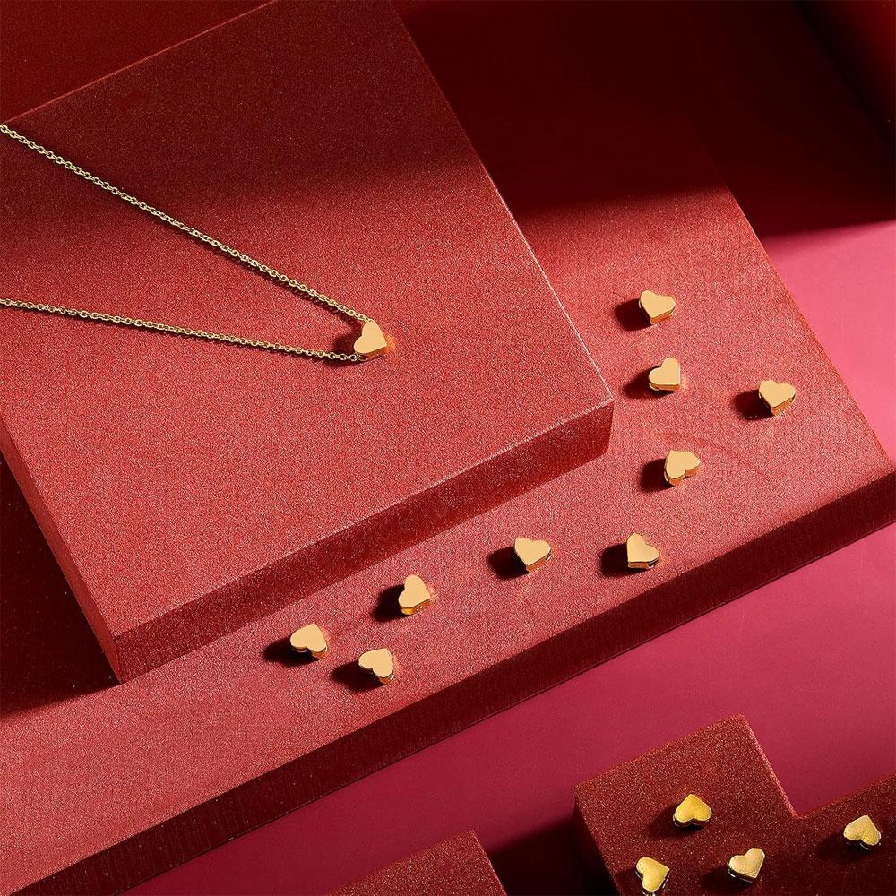 100/200/400 herzförmige Perlen, Abstandshalterperlen, Perlen mit kleinem Loch, herzförmige DIY-Perlenarmbänder, Halsketten, Ohrringzubehör, handgefertigter Schmuck