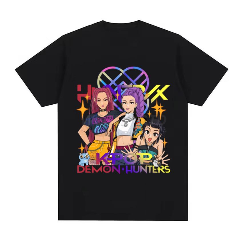 Summer Round Neck Demon Hunter Pattern 3D Printed Top Fashionable Casual Short Sleeved Children's Boy and Girl Kids Unisex T-shirts