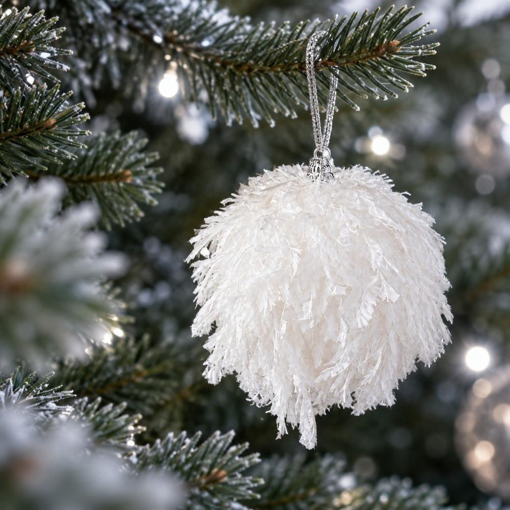 Fluff Texture Xmas Bauble Foam Tree Hanging Decor Creative Christmas Ornament Home Xmas Decor