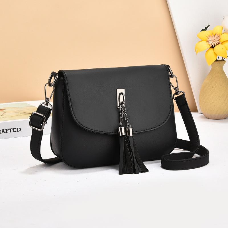 

Новая однотонная женская сумка из ПУ через плечо, простая, универсальная, с бахромой, одноплечевая, через плечо, сумка для мамы, практичная