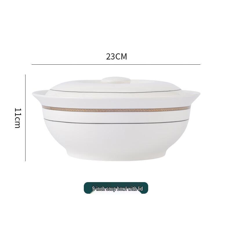 

ZISIZ Splendid Chinese Ceramic 9-inch Covered Soup Pot