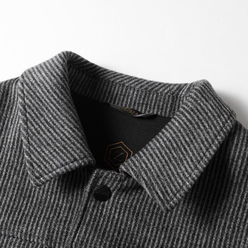 Herbst- und Winterwolle Revers Werkzeugversion Mittelalterlich und Jung Business Handgefertigt Beidseitige Wolljacke Warm