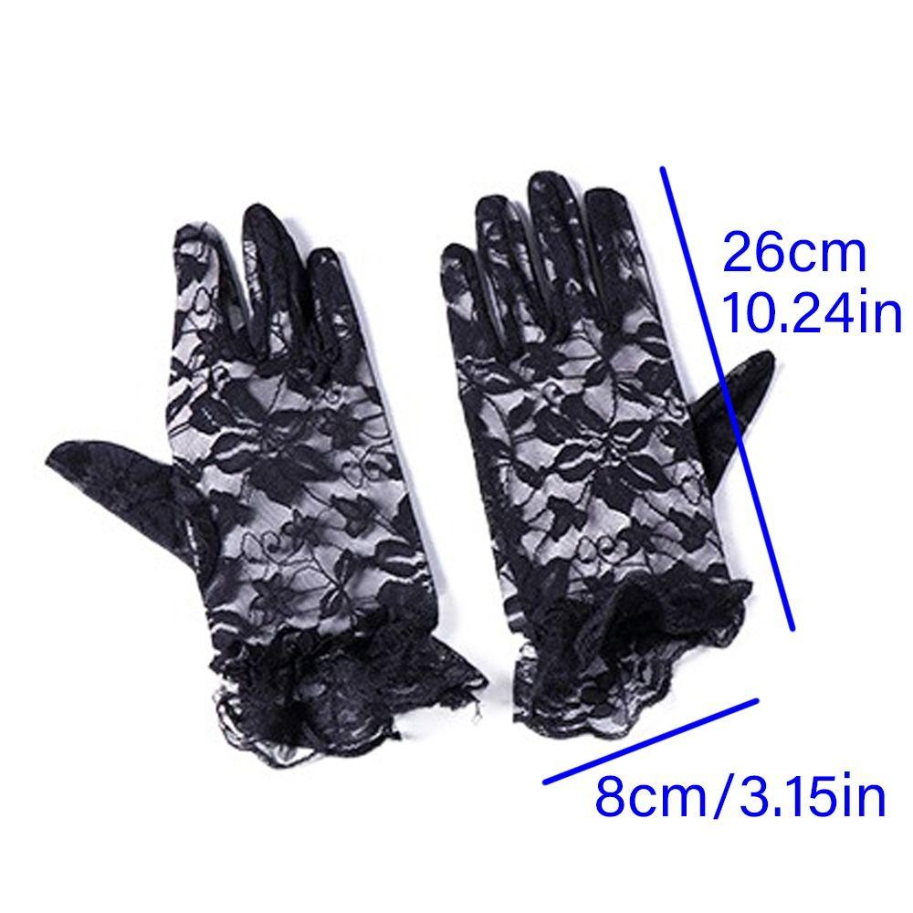 Thin Lace Flower Gloves Transparent Mesh Hollow Gloves Elegant Summer Mittens  Wedding