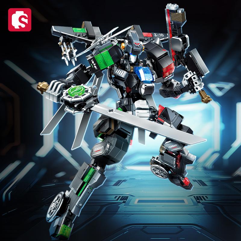 SEMBO BLOCK Combined Transforming Mecha Robot Building Blocks Kits MOC  Build with Versatile Weapons Bricks Toys Boys  Birthdays